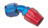 -4 AN Red/Blue 45ﾰ Full Flow Hose End